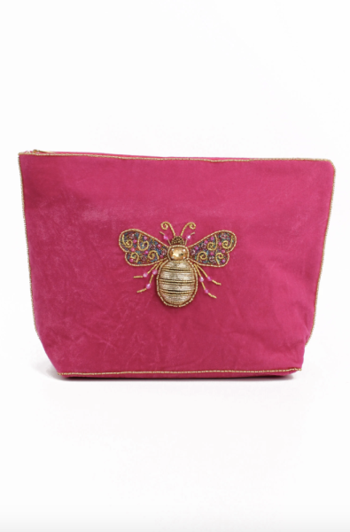 My Doris Gold and Pink Bee Wash Bag